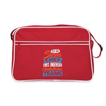 Patron fier Patron Chef de département Chef d’équipe - Sac Retro - rouge/blanc - Devant