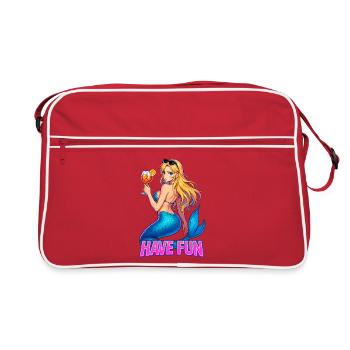 Meerjungfrau Have Fun | Sommer Vibes - Retro Tasche - Rot/Weiß - Vorne