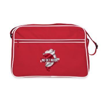 Carte du Groenland Drapeau Slogan de la capitale Nuuk - Sac Retro - rouge/blanc - Devant