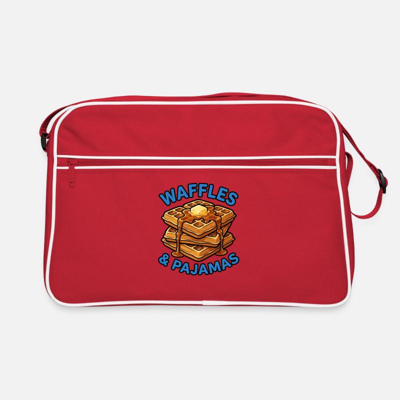 Waffeln und Pyjamas lieben Frühstückswaffeln Retro Tasche