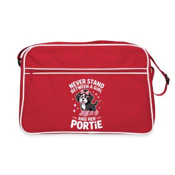 Portuguese Water Dog Sayings Funny Gift - Retro Bag - red/white - Front