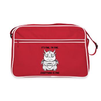 Its Fine In Fine Coffee Dragon Humor - Retro Bag - red/white - Front