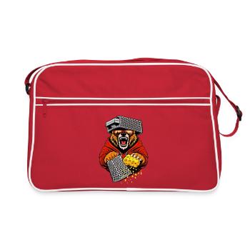 Animal drôle à râpe à fromage vintage - Sac Retro - rouge/blanc - Devant