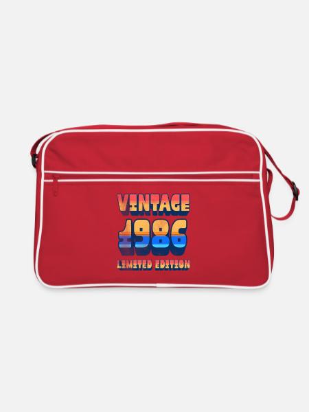 Vintage 1986 Limited Edition Retro Design - Retro Tasche - Rot/Weiß