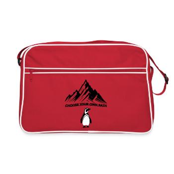 Silhouette minimaliste du pingouin - Sac Retro - rouge/blanc - Devant