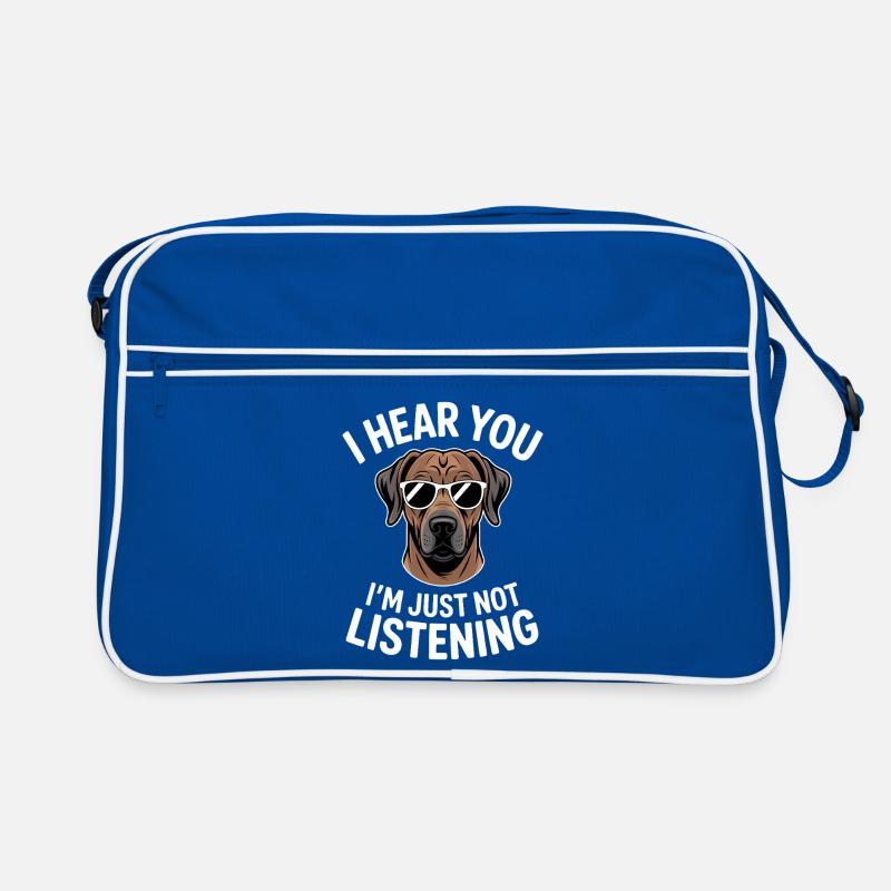 Cadeau drôle de chien sur les paroles de Rhodesian Ridgeback. Sac Retro