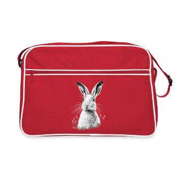 Lapin de montagne Lièvre arctique Labiin albinos Lapin blanc - Sac Retro - rouge/blanc - Devant