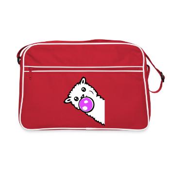 Lama Bubbles Side Side Côté Cool Mignon - Sac Retro - rouge/blanc - Devant