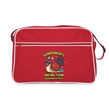 L’équipe de Qacing de Schrödinger : Escargot de physique quantique - Sac Retro - rouge/blanc - Devant