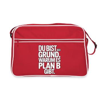 You're the reason there's a plan B - Retro Bag - red/white - Front