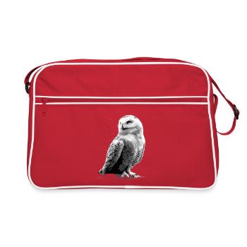 Snowy Owl White Owl Owl Owl Owl Snow Owl - Retro Bag - red/white - Front