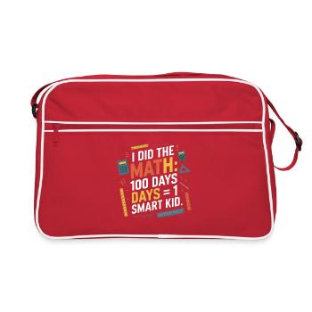 Math Milestone: 100 Days = A Smart Child - Retro Bag - red/white - Front