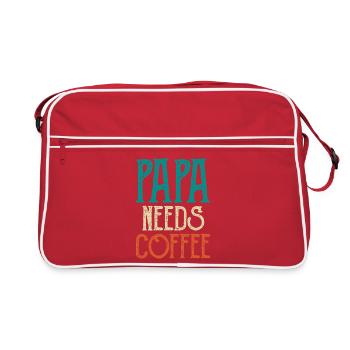 Papa Needs Coffee - Retro Bag - red/white - Front