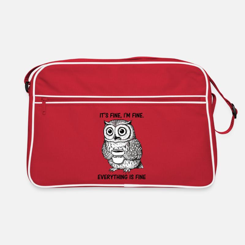 Its Fine Im Fine Kaffee Eule Retro Tasche