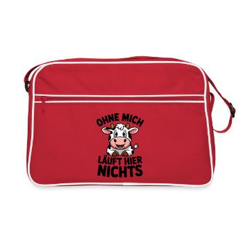 Nothing works without me Funny cow farm - Retro Bag - red/white - Front