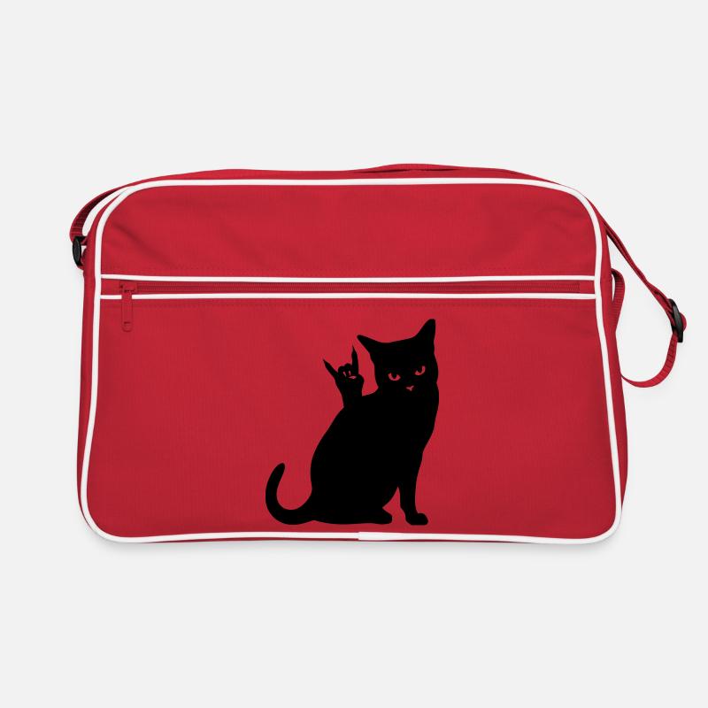 Black Cat – Devil Horns Silhouette Retro Bag