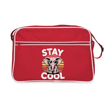 Stay Cool Elefant - Kinder Retro - Retro Tasche - Rot/Weiß - Vorne