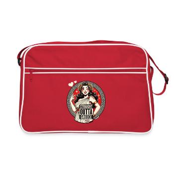 Straight Outta Greece Parody Greece Goddess - Retro Bag - red/white - Front