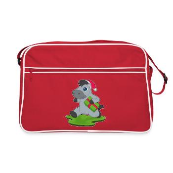 Forfait de Noël pour chevaux - Sac Retro - rouge/blanc - Devant