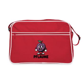 Motif de dessin animé drôle de prune PLUM - Sac Retro - rouge/blanc - Devant