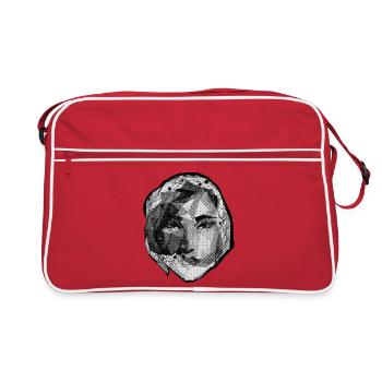 LOWPOLY WOMAN #1 - black & white - Retro Bag - red/white - Front