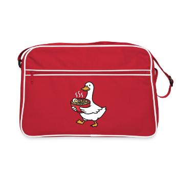 Ramen duck in cartoon style - Retro Bag - red/white - Front