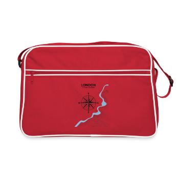 Motif de voyage sur London Compass England - Sac Retro - rouge/blanc - Devant