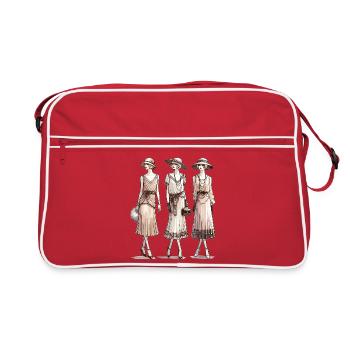 Flapper beige des années 1920 - Sac Retro - rouge/blanc - Devant