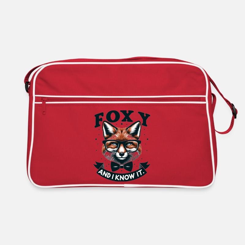 Foxy Nerd Brille Fliege Retro Tasche