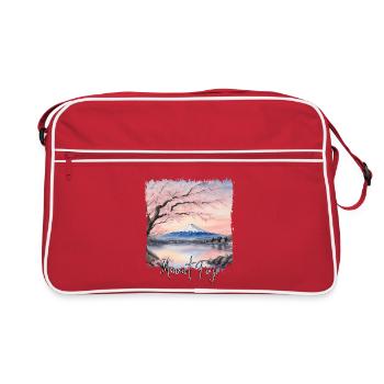Watercolor of Mount Fuji, Mount Fuji Japan - Retro Bag - red/white - Front