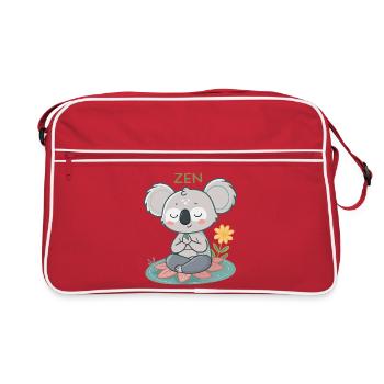 Koala Zen sur Lotus - Sac Retro - rouge/blanc - Devant