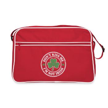 Ne m’embrasse pas, je ne suis pas un trèfle irlandais, drôle. - Sac Retro - rouge/blanc - Devant
