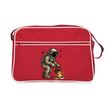 Astronaut collects easter egg - Retro Bag - red/white - Front