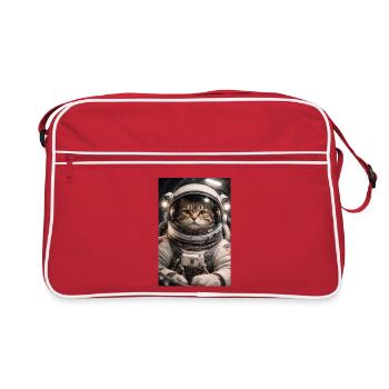 Space cat in astronaut suit - Retro Bag - red/white - Front