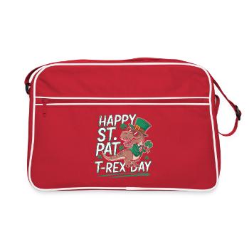 T-Rex pour la Saint-Patrick - Sac Retro - rouge/blanc - Devant