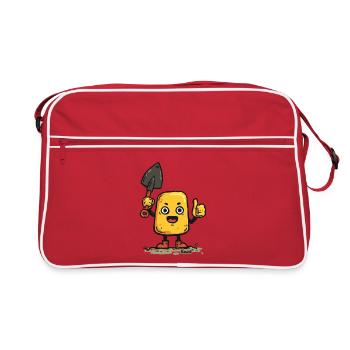 Little Guy with Shovel - Retro Bag - red/white - Front