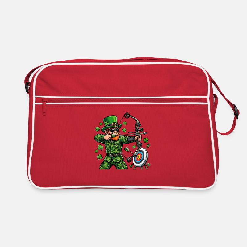 St. Patricks Day Bogenschießen Leprechaun Bogenjäger Retro Tasche