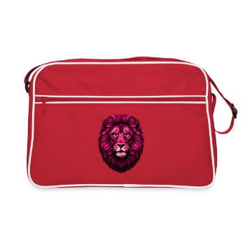 Lion rose avec crinière fleurie - Sac Retro - rouge/blanc - Devant