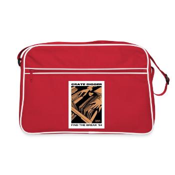Crate Digger Vinyl Poster 84 - Retro Bag - red/white - Front