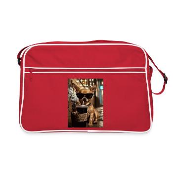 Chihuahua Night Street Style Illustration - Sac Retro - rouge/blanc - Devant