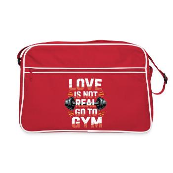 Love is not real - off to the gym design - Retro Bag - red/white - Front