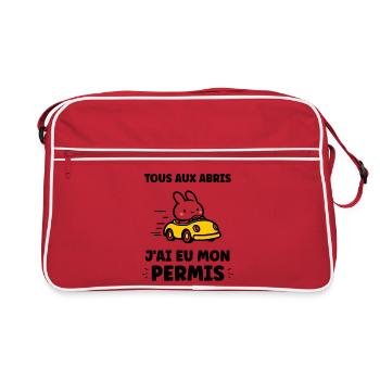 Humour j'ai mon permis de conduire - Sac Retro - rouge/blanc - Devant