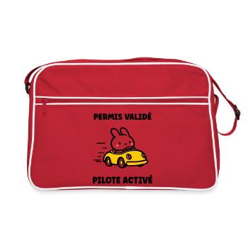 Humour j'ai mon permis de conduire - Sac Retro - rouge/blanc - Devant