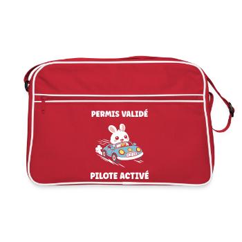 Humour j'ai mon permis de conduire - Sac Retro - rouge/blanc - Devant