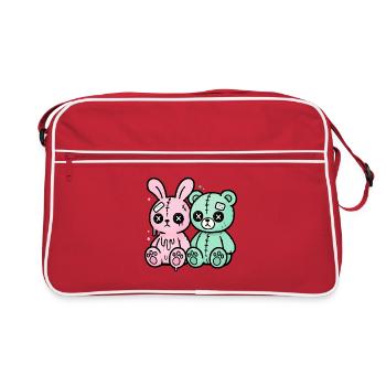 Goth Bunny Horror Rabbit Gothic Creepy Creepy - Retro Bag - red/white - Front
