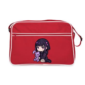 Goth Bunny Horror Rabbit Gothic Creepy Creepy - Retro Bag - red/white - Front