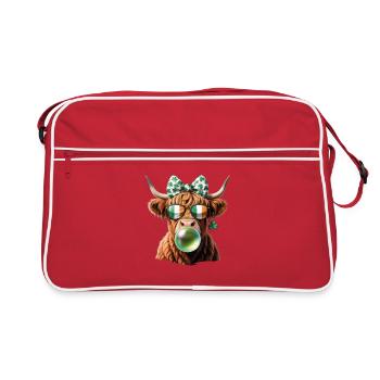 Irish Cow Bubble Sunglasses - Retro Tasche - Rot/Weiß - Vorne