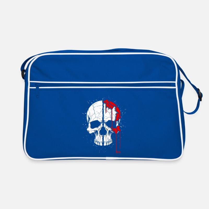 Split skull with red paint Retro Bag