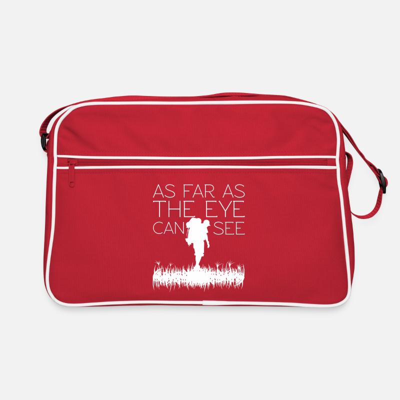 À perte de vue : silhouette de randonnée - Sac Retro - rouge/blanc