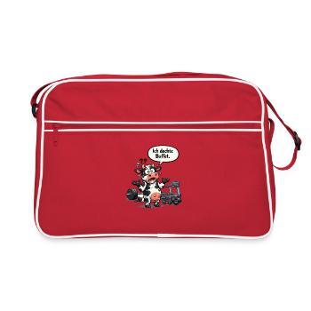 Cadeau de la vache d’humour de gym - Sac Retro - rouge/blanc - Devant